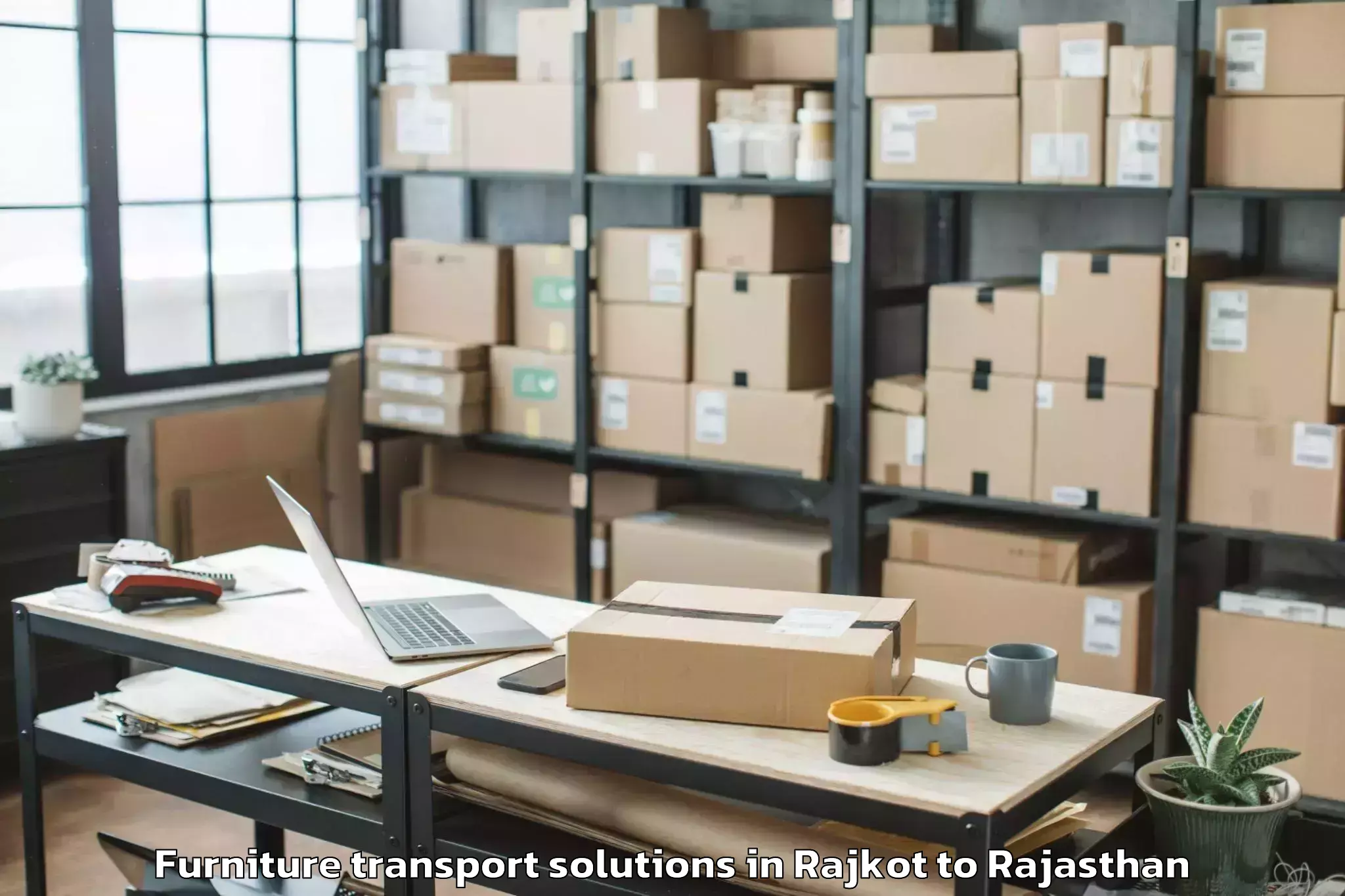 Hassle-Free Rajkot to Banasthali Vidyapith Furniture Transport Solutions